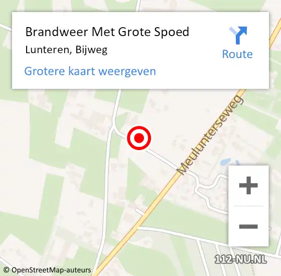 Locatie op kaart van de 112 melding: Brandweer Met Grote Spoed Naar Lunteren, Bijweg op 3 februari 2022 07:35