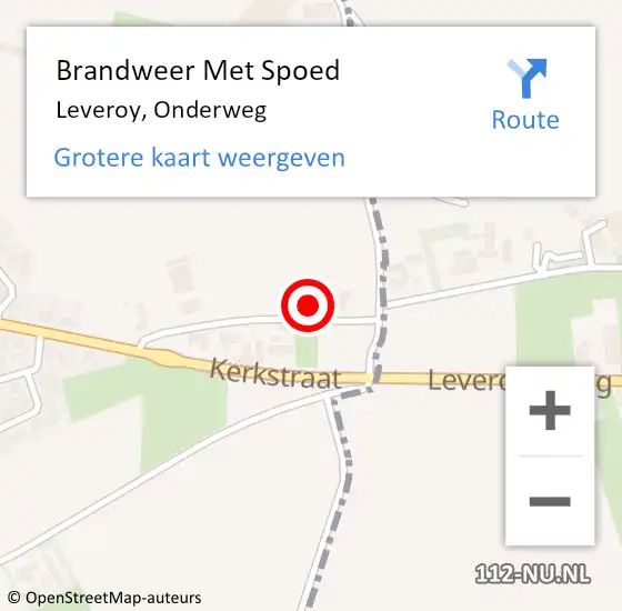 Locatie op kaart van de 112 melding: Brandweer Met Spoed Naar Leveroy, Onderweg op 3 februari 2022 08:23