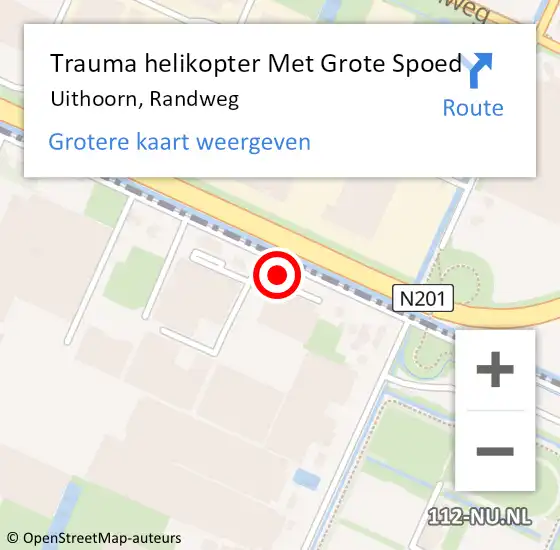 Locatie op kaart van de 112 melding: Trauma helikopter Met Grote Spoed Naar Uithoorn, Randweg op 3 februari 2022 08:24