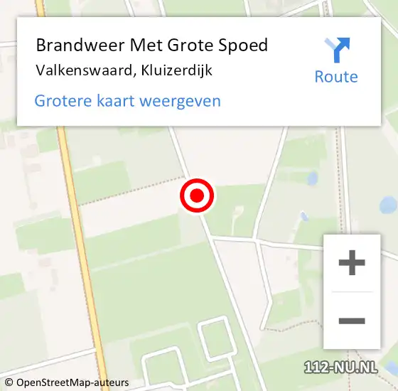 Locatie op kaart van de 112 melding: Brandweer Met Grote Spoed Naar Valkenswaard, Kluizerdijk op 3 februari 2022 08:25