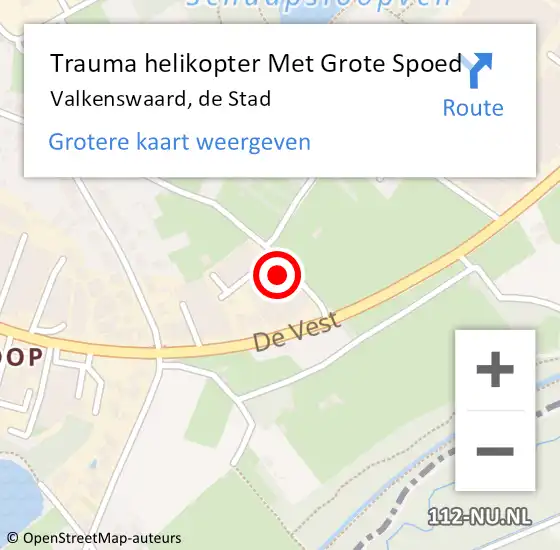 Locatie op kaart van de 112 melding: Trauma helikopter Met Grote Spoed Naar Valkenswaard, de Stad op 3 februari 2022 08:28