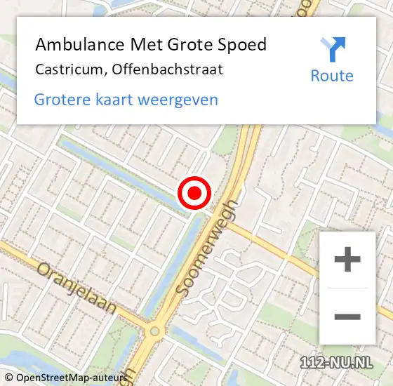 Locatie op kaart van de 112 melding: Ambulance Met Grote Spoed Naar Castricum, Offenbachstraat op 3 februari 2022 09:09