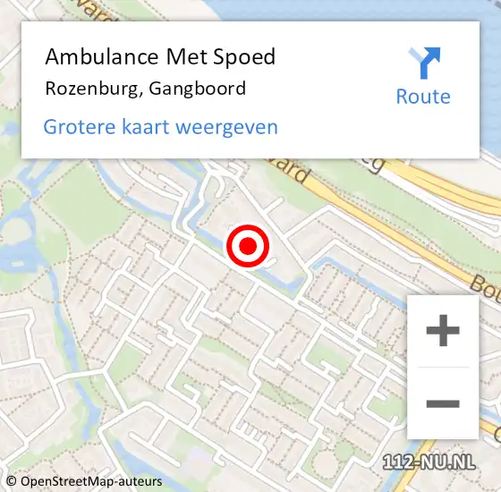 Locatie op kaart van de 112 melding: Ambulance Met Spoed Naar Rozenburg, Gangboord op 3 februari 2022 09:48