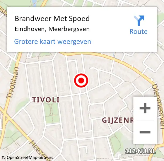 Locatie op kaart van de 112 melding: Brandweer Met Spoed Naar Eindhoven, Meerbergsven op 3 februari 2022 09:53