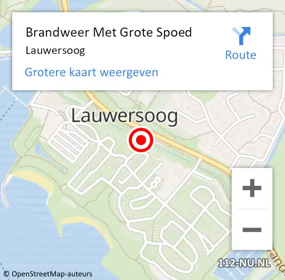 Locatie op kaart van de 112 melding: Brandweer Met Grote Spoed Naar Lauwersoog op 3 februari 2022 09:53