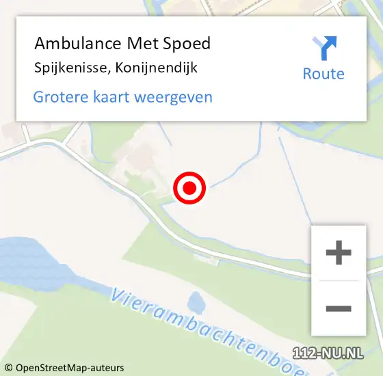 Locatie op kaart van de 112 melding: Ambulance Met Spoed Naar Spijkenisse, Konijnendijk op 3 februari 2022 10:40