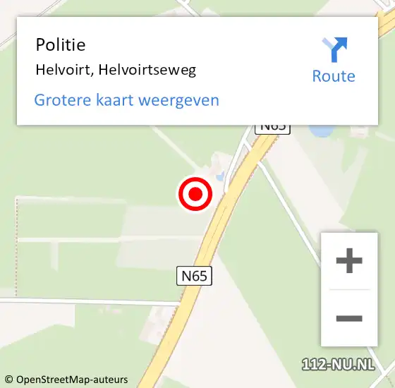 Locatie op kaart van de 112 melding: Politie Helvoirt, Helvoirtseweg op 3 februari 2022 10:52