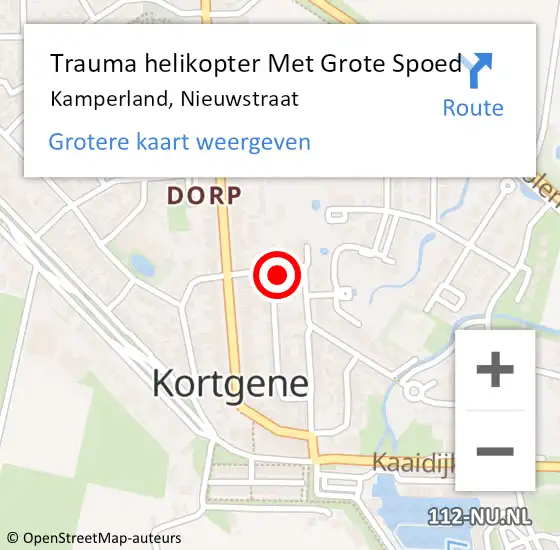 Locatie op kaart van de 112 melding: Trauma helikopter Met Grote Spoed Naar Kamperland, Nieuwstraat op 3 februari 2022 11:13