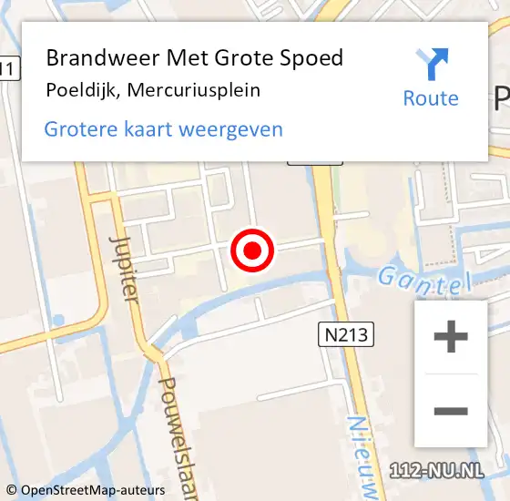 Locatie op kaart van de 112 melding: Brandweer Met Grote Spoed Naar Poeldijk, Mercuriusplein op 3 februari 2022 11:28