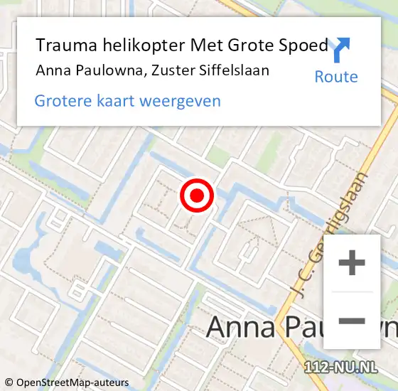 Locatie op kaart van de 112 melding: Trauma helikopter Met Grote Spoed Naar Anna Paulowna, Zuster Siffelslaan op 3 februari 2022 11:37