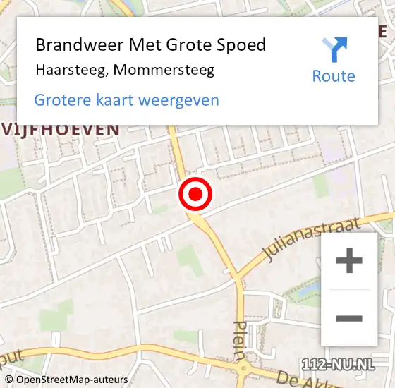 Locatie op kaart van de 112 melding: Brandweer Met Grote Spoed Naar Haarsteeg, Mommersteeg op 3 februari 2022 11:46