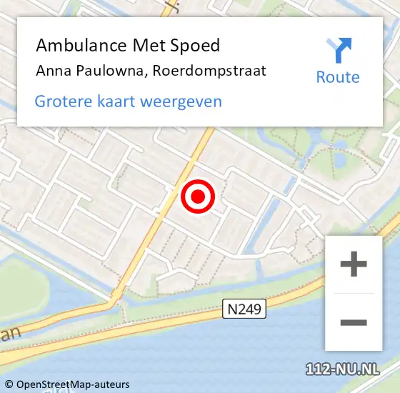 Locatie op kaart van de 112 melding: Ambulance Met Spoed Naar Anna Paulowna, Roerdompstraat op 3 februari 2022 11:59