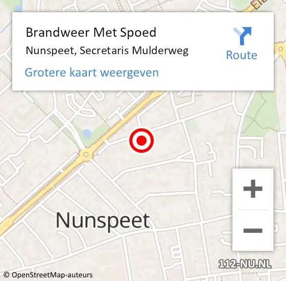 Locatie op kaart van de 112 melding: Brandweer Met Spoed Naar Nunspeet, Secretaris Mulderweg op 3 februari 2022 12:10