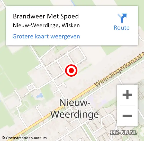 Locatie op kaart van de 112 melding: Brandweer Met Spoed Naar Nieuw-Weerdinge, Wisken op 3 februari 2022 12:18