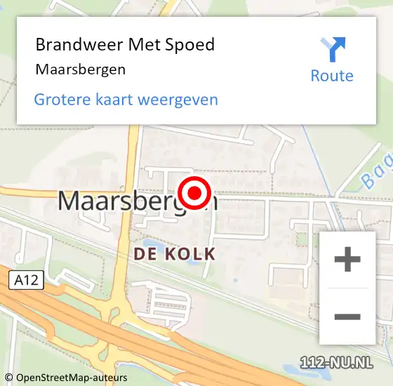 Locatie op kaart van de 112 melding: Brandweer Met Spoed Naar Maarsbergen op 3 februari 2022 12:25