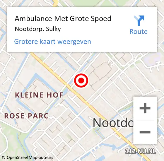 Locatie op kaart van de 112 melding: Ambulance Met Grote Spoed Naar Nootdorp, Sulky op 3 februari 2022 13:17