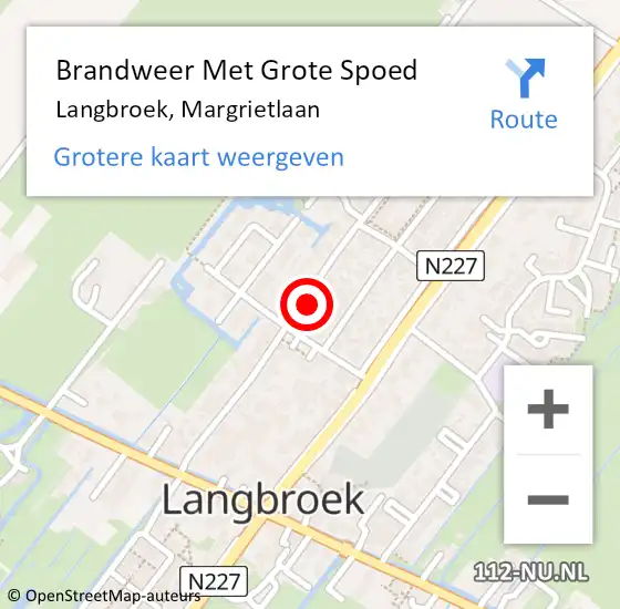 Locatie op kaart van de 112 melding: Brandweer Met Grote Spoed Naar Langbroek, Margrietlaan op 3 februari 2022 13:27