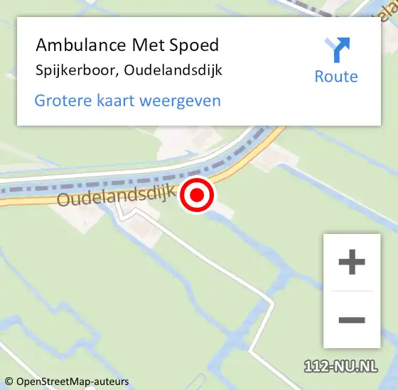 Locatie op kaart van de 112 melding: Ambulance Met Spoed Naar Spijkerboor, Oudelandsdijk op 3 februari 2022 14:17