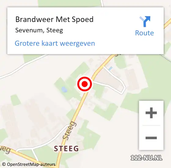 Locatie op kaart van de 112 melding: Brandweer Met Spoed Naar Sevenum, Steeg op 3 februari 2022 14:32