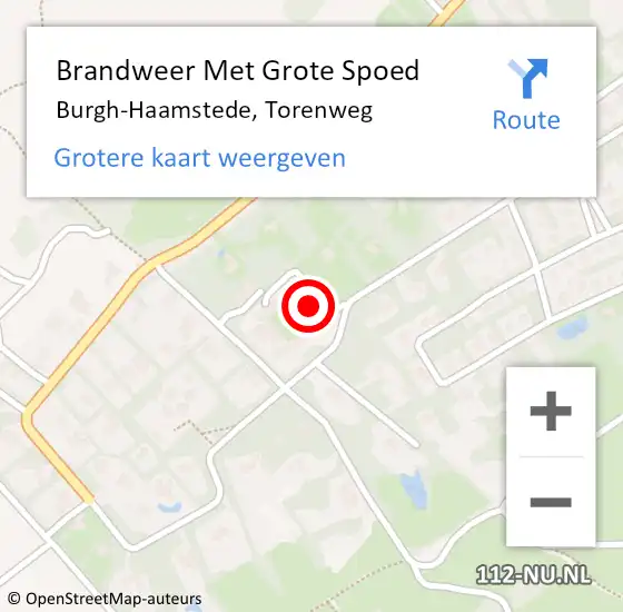 Locatie op kaart van de 112 melding: Brandweer Met Grote Spoed Naar Burgh-Haamstede, Torenweg op 3 februari 2022 14:48