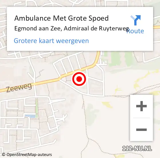 Locatie op kaart van de 112 melding: Ambulance Met Grote Spoed Naar Egmond aan Zee, Admiraal de Ruyterweg op 3 februari 2022 15:13