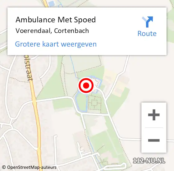 Locatie op kaart van de 112 melding: Ambulance Met Spoed Naar Voerendaal, Cortenbach op 7 juli 2014 10:19