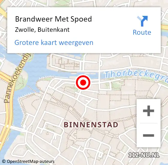 Locatie op kaart van de 112 melding: Brandweer Met Spoed Naar Zwolle, Buitenkant op 3 februari 2022 15:36