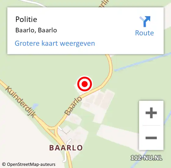 Locatie op kaart van de 112 melding: Politie Baarlo, Baarlo op 3 februari 2022 17:12