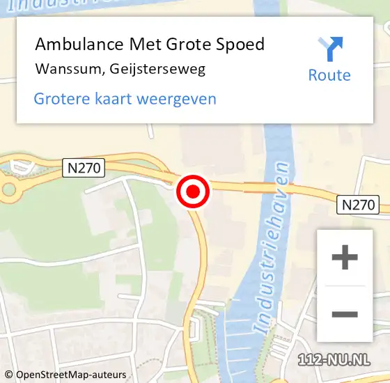 Locatie op kaart van de 112 melding: Ambulance Met Grote Spoed Naar Wanssum, Geijsterseweg op 7 juli 2014 10:32