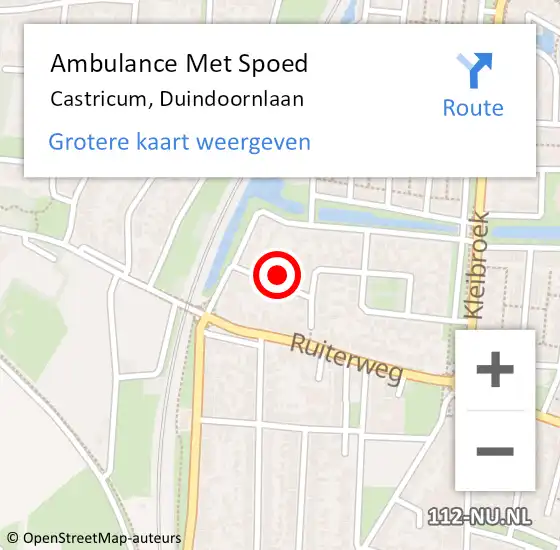 Locatie op kaart van de 112 melding: Ambulance Met Spoed Naar Castricum, Duindoornlaan op 3 februari 2022 18:04