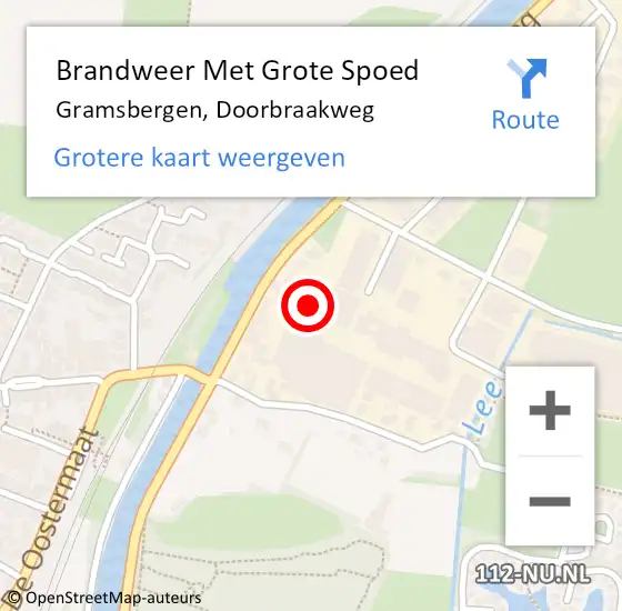 Locatie op kaart van de 112 melding: Brandweer Met Grote Spoed Naar Gramsbergen, Doorbraakweg op 3 februari 2022 18:18