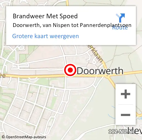 Locatie op kaart van de 112 melding: Brandweer Met Spoed Naar Doorwerth, van Nispen tot Pannerdenplantsoen op 3 februari 2022 18:57