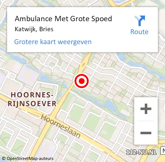 Locatie op kaart van de 112 melding: Ambulance Met Grote Spoed Naar Katwijk, Bries op 3 februari 2022 19:00