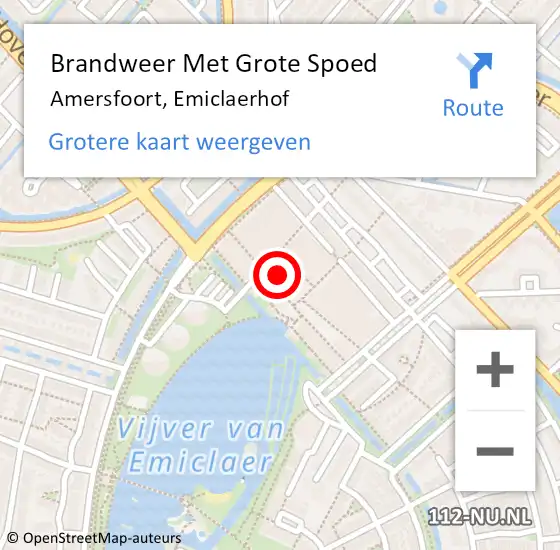 Locatie op kaart van de 112 melding: Brandweer Met Grote Spoed Naar Amersfoort, Emiclaerhof op 3 februari 2022 19:41