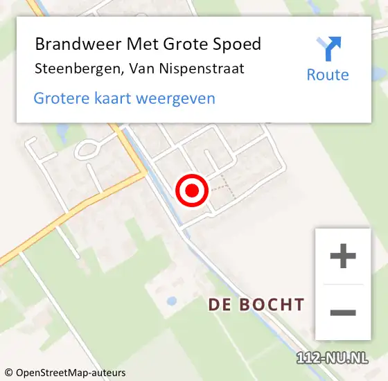 Locatie op kaart van de 112 melding: Brandweer Met Grote Spoed Naar Steenbergen, Van Nispenstraat op 3 februari 2022 19:59