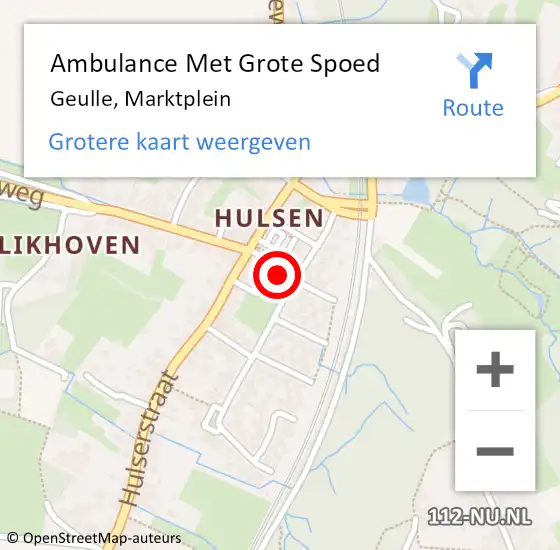 Locatie op kaart van de 112 melding: Ambulance Met Grote Spoed Naar Geulle, Marktplein op 7 juli 2014 10:42