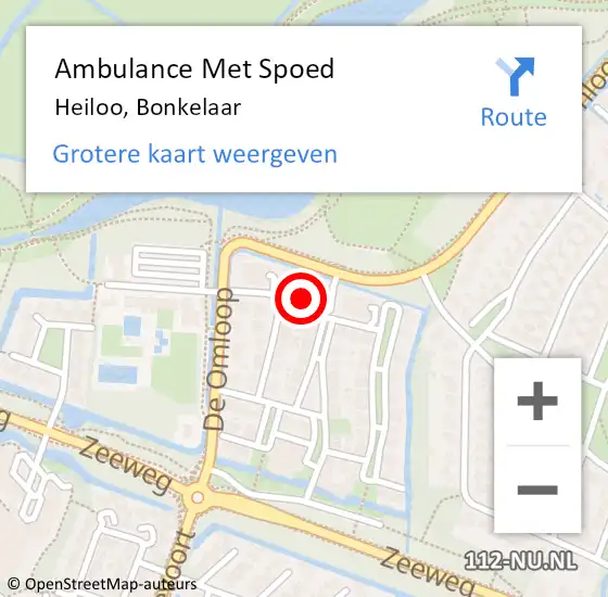 Locatie op kaart van de 112 melding: Ambulance Met Spoed Naar Heiloo, Bonkelaar op 3 februari 2022 22:34