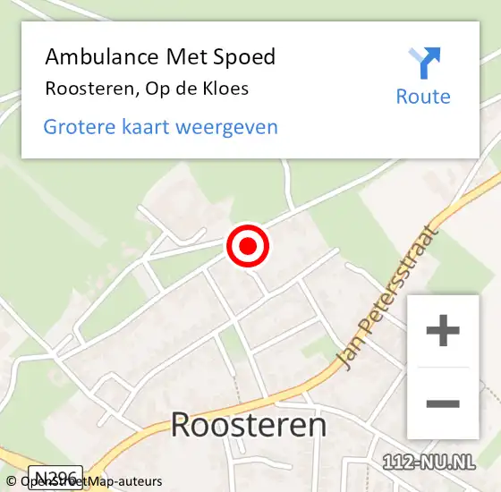 Locatie op kaart van de 112 melding: Ambulance Met Spoed Naar Roosteren, Op de Kloes op 7 oktober 2013 14:44