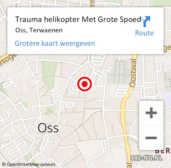 Locatie op kaart van de 112 melding: Trauma helikopter Met Grote Spoed Naar Oss, Terwaenen op 3 februari 2022 22:46