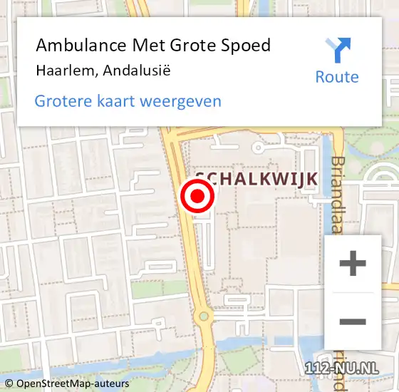 Locatie op kaart van de 112 melding: Ambulance Met Grote Spoed Naar Haarlem, Andalusië op 3 februari 2022 23:21