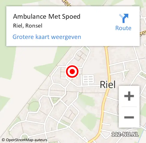 Locatie op kaart van de 112 melding: Ambulance Met Spoed Naar Riel, Ronsel op 7 juli 2014 10:57