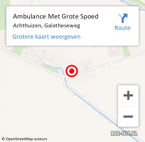 Locatie op kaart van de 112 melding: Ambulance Met Grote Spoed Naar Achthuizen, Galatheseweg op 4 februari 2022 00:39