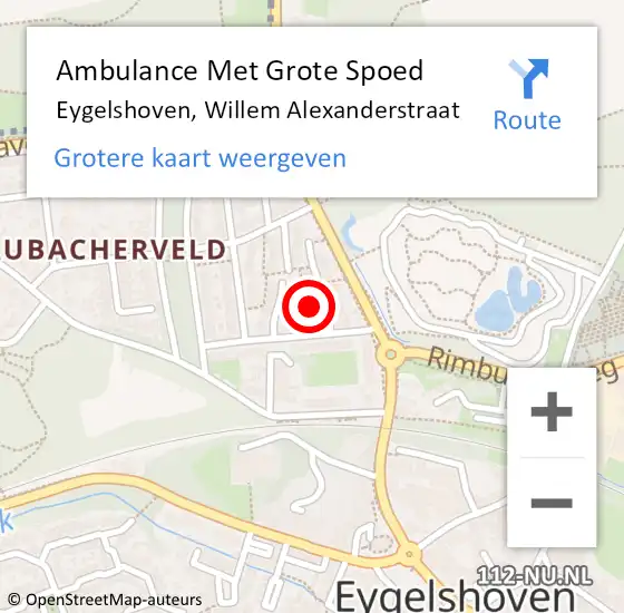 Locatie op kaart van de 112 melding: Ambulance Met Grote Spoed Naar Eygelshoven, Willem Alexanderstraat op 7 juli 2014 10:58