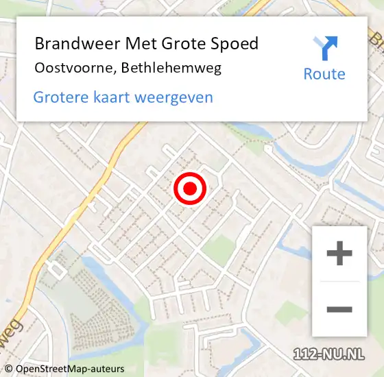 Locatie op kaart van de 112 melding: Brandweer Met Grote Spoed Naar Oostvoorne, Bethlehemweg op 4 februari 2022 02:40