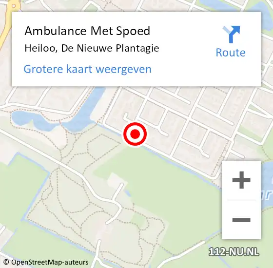 Locatie op kaart van de 112 melding: Ambulance Met Spoed Naar Heiloo, De Nieuwe Plantagie op 4 februari 2022 04:01