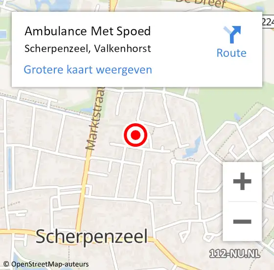 Locatie op kaart van de 112 melding: Ambulance Met Spoed Naar Scherpenzeel, Valkenhorst op 4 februari 2022 04:04