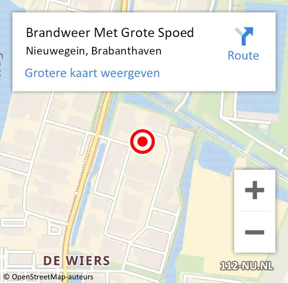 Locatie op kaart van de 112 melding: Brandweer Met Grote Spoed Naar Nieuwegein, Brabanthaven op 4 februari 2022 04:13