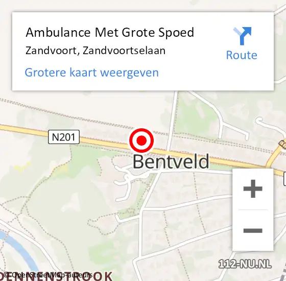 Locatie op kaart van de 112 melding: Ambulance Met Grote Spoed Naar Zandvoort, Zandvoortselaan op 4 februari 2022 05:46