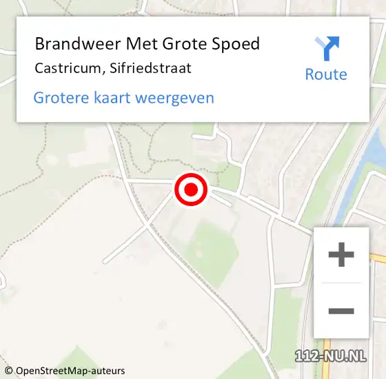 Locatie op kaart van de 112 melding: Brandweer Met Grote Spoed Naar Castricum, Sifriedstraat op 4 februari 2022 07:42