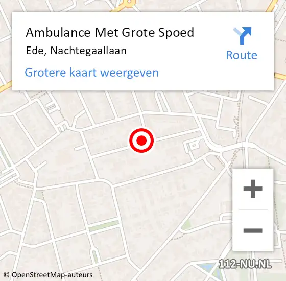 Locatie op kaart van de 112 melding: Ambulance Met Grote Spoed Naar Ede, Nachtegaallaan op 4 februari 2022 08:31